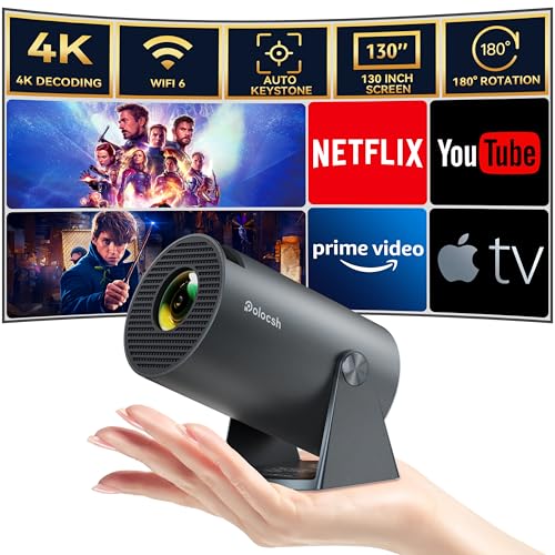 Mini Beamer, Polocsh Beamer WiFi6 und BT5.2, Tragbarer Projektor mit Android OS 11.0, 180-Grad-Winkel, Automatische Trapezkorrektur, Gelb Mini Beamer, Polocsh Beamer WiFi6 und BT5.2, Tragbarer Projektor mit Android OS 11.0, 180-Grad-Winkel, Automatische Trapezkorrektur, Gelb von Polocsh