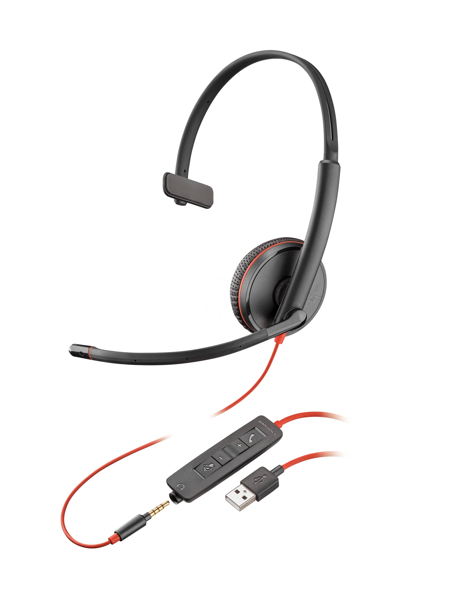 POLY BW C3215 - Headset, USB/Klinke, Mono, Blackwire C3215, bulk von Poly