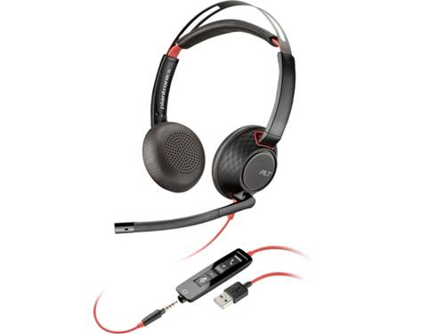 POLY Blackwire C5220 On Ear Headset kabelgebunden Stereo Schwarz Headset von Poly