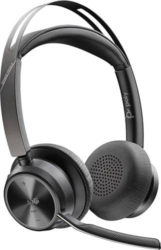 POLY VOYAGER FOCUS 2 Telefon On Ear Headset Bluetooth®, kabelgebunden Stereo Schwarz Mikrofon-Rausc von Poly