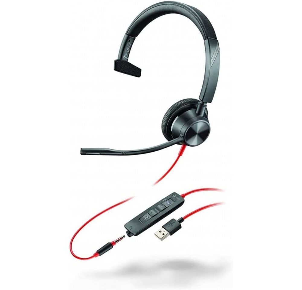Poly Blackwire 3315 - Headset - USB-C - 3.5 mm Klinke - schwarz On-Ear-Kopfhörer von Poly