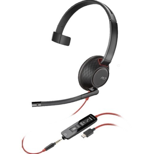 Poly Plantronics Blackwire 5210 Headset, Mono, USB-C und 3,5mm- Klinke, Unified Communication optimiert von Poly