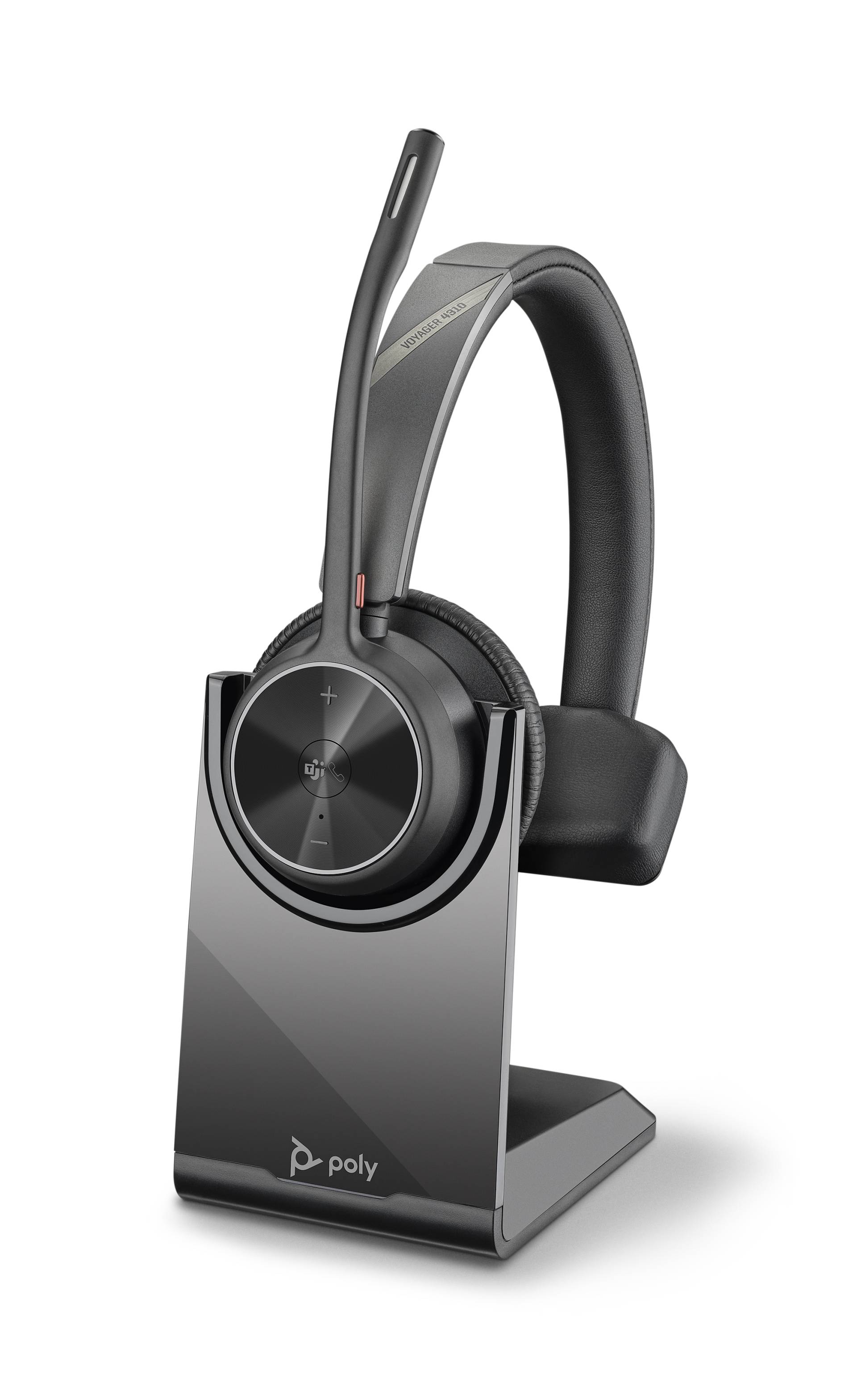 Poly Plantronics Voyager 4310 UC Bluetooth Headset, Nano Dongle mit USB-A Anschluss, Ladestation, MS zertifiziert, Monaural von Poly