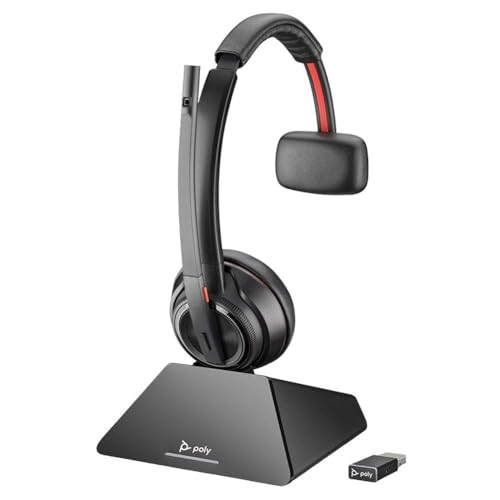 Poly S8210UC-M DECT Headset Savi Mono USB-A, 209212-02 (Mono USB-A), schwarz von Poly