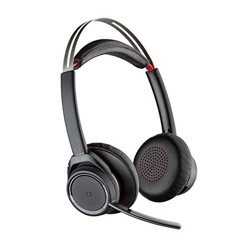 Poly - Voyager Focus UC (Plantronics) - Bluetooth Dual-Ear (Stereo) Headset mit Bügelmikrofon - USB-C Kompatibel mit PC und Mac - Aktive Geräuschunterdrückung - Funktioniert mit Teams, Zoom & mehr von Poly
