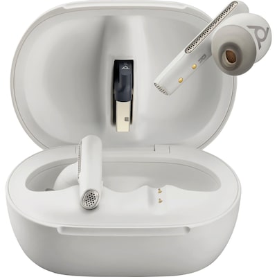 Poly Voyager Free 60+ UC M White Sand Earbuds + BT700 USB-A Adapter + Touchscreen-Ladeetui von Poly