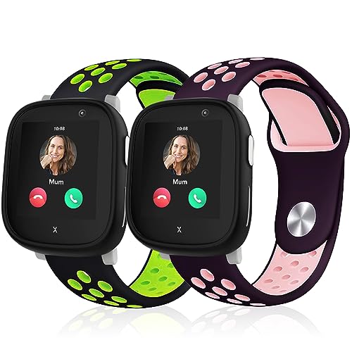 Polyjoy 2 Stück Kinder Silikon Armbänder kompatibel mit Xplora X6 Armband, Atmungsaktiv Weich Sport Ersatzarmband für Xplora X6 Play/Xplora X6 Pro Kinder Mädchen Jungen-Schwarz Grün+Violett Rosa Polyjoy 2 Stück Kinder Silikon Armbänder kompatibel mit Xplora X6 Armband, Atmungsaktiv Weich Sport Ersatzarmband für Xplora X6 Play/Xplora X6 Pro Kinder Mädchen Jungen-Schwarz Grün+Violett Rosa von Polyjoy