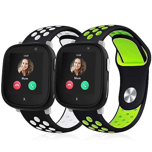 Polyjoy 2 Stück Kinder Silikon Armbänder kompatibel mit Xplora X6 Armband, Atmungsaktiv Weich Sport Ersatzarmband für Xplora X6 Play/Xplora X6 Pro Kinder Mädchen Jungen-Schwarz Weiß + Schwarz Grün Polyjoy 2 Stück Kinder Silikon Armbänder kompatibel mit Xplora X6 Armband, Atmungsaktiv Weich Sport Ersatzarmband für Xplora X6 Play/Xplora X6 Pro Kinder Mädchen Jungen-Schwarz Weiß + Schwarz Grün von Polyjoy