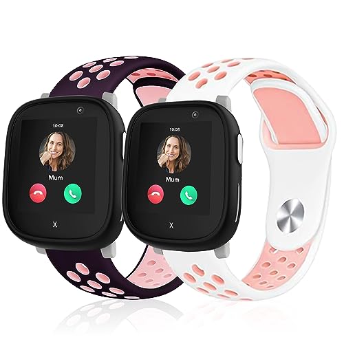 Polyjoy 2 Stück Kinder Silikon Armbänder kompatibel mit Xplora X6 Armband, Atmungsaktiv Weich Sport Ersatzarmband für Xplora X6 Play/Xplora X6 Pro Kinder Mädchen Jungen-Violett Rosa + Weiß Rosa Polyjoy 2 Stück Kinder Silikon Armbänder kompatibel mit Xplora X6 Armband, Atmungsaktiv Weich Sport Ersatzarmband für Xplora X6 Play/Xplora X6 Pro Kinder Mädchen Jungen-Violett Rosa + Weiß Rosa von Polyjoy
