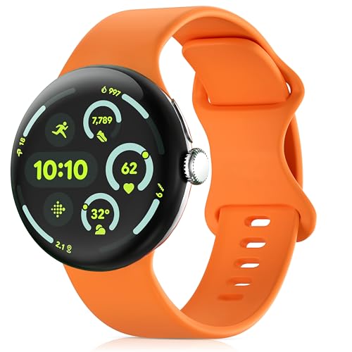 Polyjoy Silikonband Kompatibel mit Google Pixel Watch 3 45mm Armbänder, Weiches Sport Ersatzarmband Kompatibel für Pixel 3 Watch Zubehör Damen Herren-Orange Polyjoy Silikonband Kompatibel mit Google Pixel Watch 3 45mm Armbänder, Weiches Sport Ersatzarmband Kompatibel für Pixel 3 Watch Zubehör Damen Herren-Orange von Polyjoy