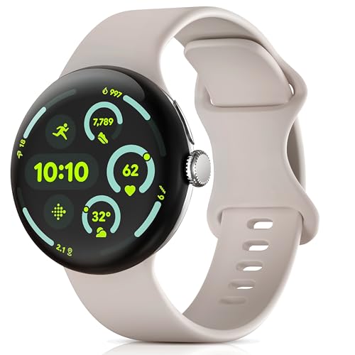 Polyjoy Silikonband Kompatibel mit Google Pixel Watch 3 45mm Armbänder, Weiches Sport Ersatzarmband Kompatibel für Pixel 3 Watch Zubehör Damen Herren-Sternenlicht Polyjoy Silikonband Kompatibel mit Google Pixel Watch 3 45mm Armbänder, Weiches Sport Ersatzarmband Kompatibel für Pixel 3 Watch Zubehör Damen Herren-Sternenlicht von Polyjoy