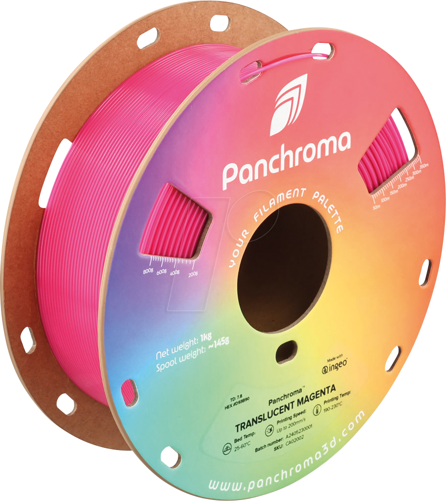POLYMAKER CA2002 - Filament, Panchroma PLA, Translucent Magenta, 1,75 mm, 1 kg von Polymaker