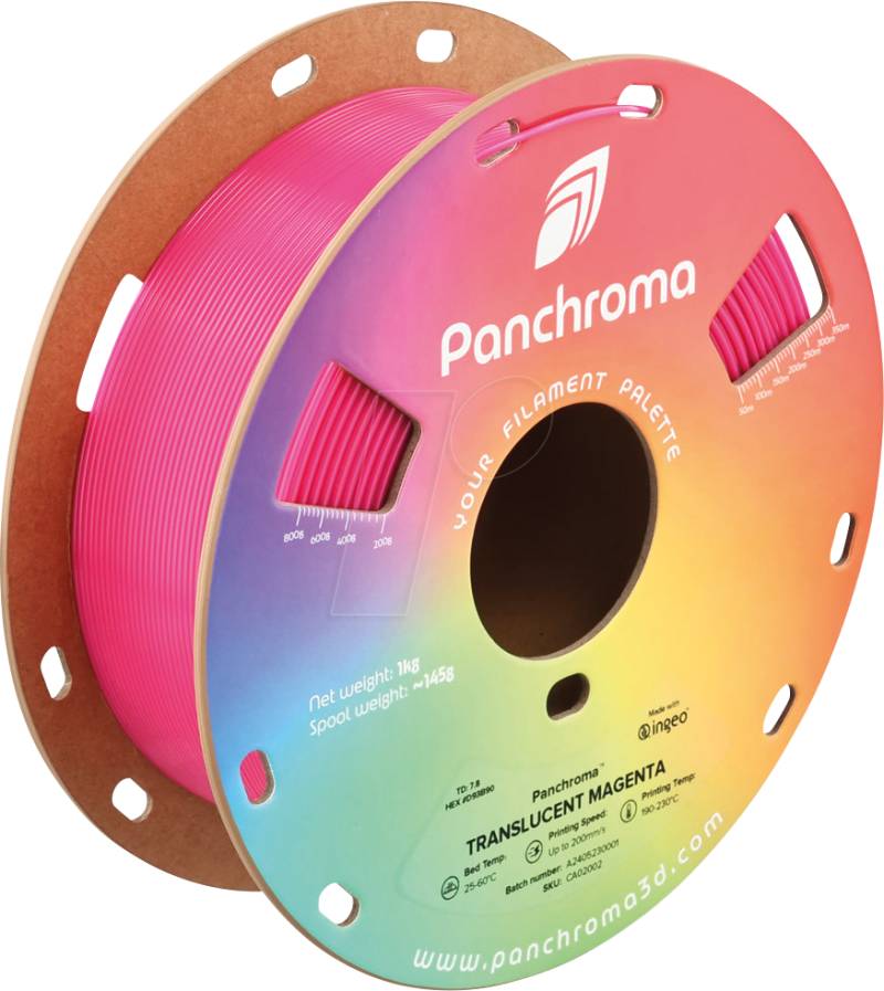 POLYMAKER CA2002 - Filament, Panchroma PLA, Translucent Magenta, 1,75 mm, 1 kg von Polymaker