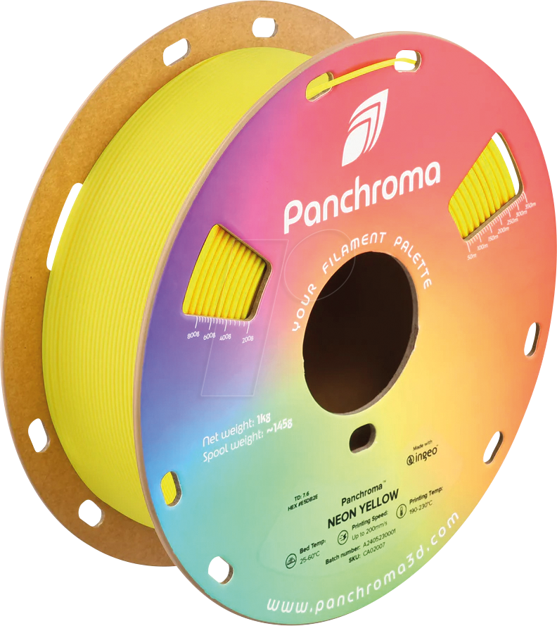 POLYMAKER CA2007 - Filament, Panchroma PLA, Neon Yellow, 1,75 mm, 1 kg von Polymaker