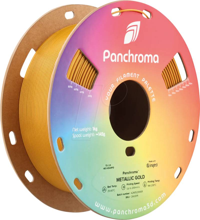 POLYMAKER CA2011 - Filament, Panchroma PLA, Metallic Gold, 1,75 mm, 1 kg von Polymaker