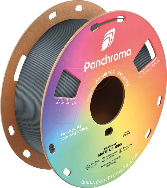 POLYMAKER CA4014 - Filament, Panchroma PLA, Matte Ash Grey, 1,75 mm, 1 kg von Polymaker