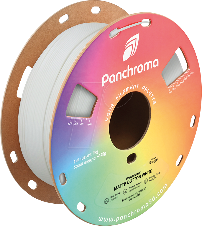 POLYMAKER CA4016 - Filament, Panchroma PLA, Matte Cotton White, 1,75 mm, 1 kg von Polymaker