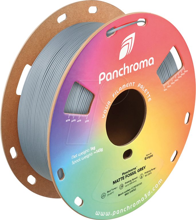 POLYMAKER CA4020 - Filament, Panchroma PLA, Matte Fossil Grey, 1,75 mm, 1 kg von Polymaker