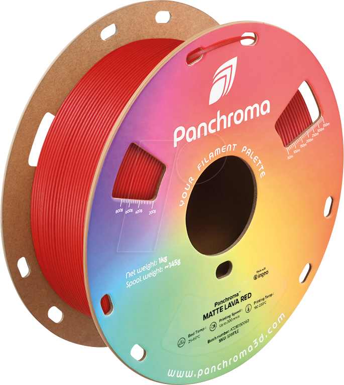 POLYMAKER CA4021 - Filament, Panchroma PLA, Matte Lava Red, 1,75 mm, 1 kg von Polymaker
