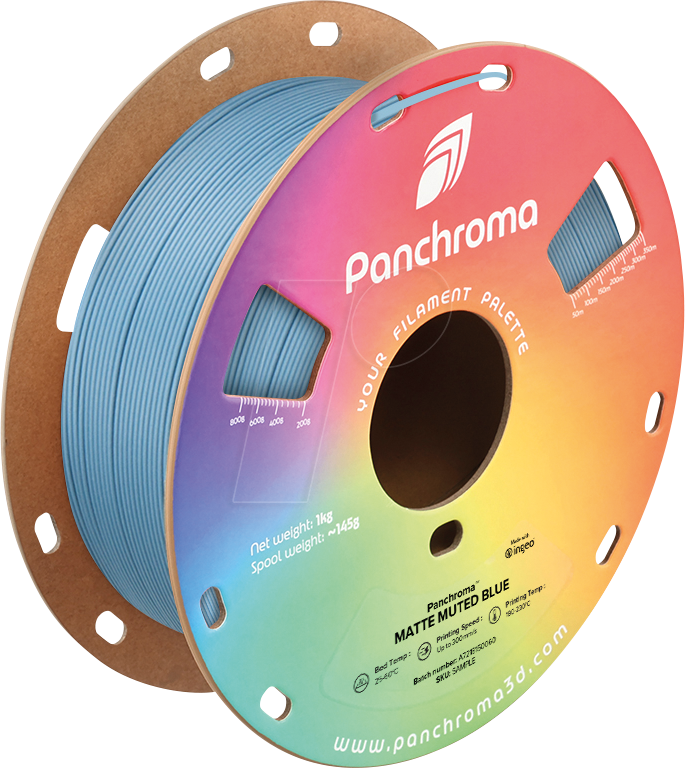 POLYMAKER CA4024 - Filament, Panchroma PLA, Matte Muted Blue, 1,75 mm, 1 kg von Polymaker