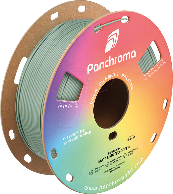 POLYMAKER CA4025 - Filament, Panchroma PLA, Matte Muted Green, 1,75 mm, 1 kg von Polymaker