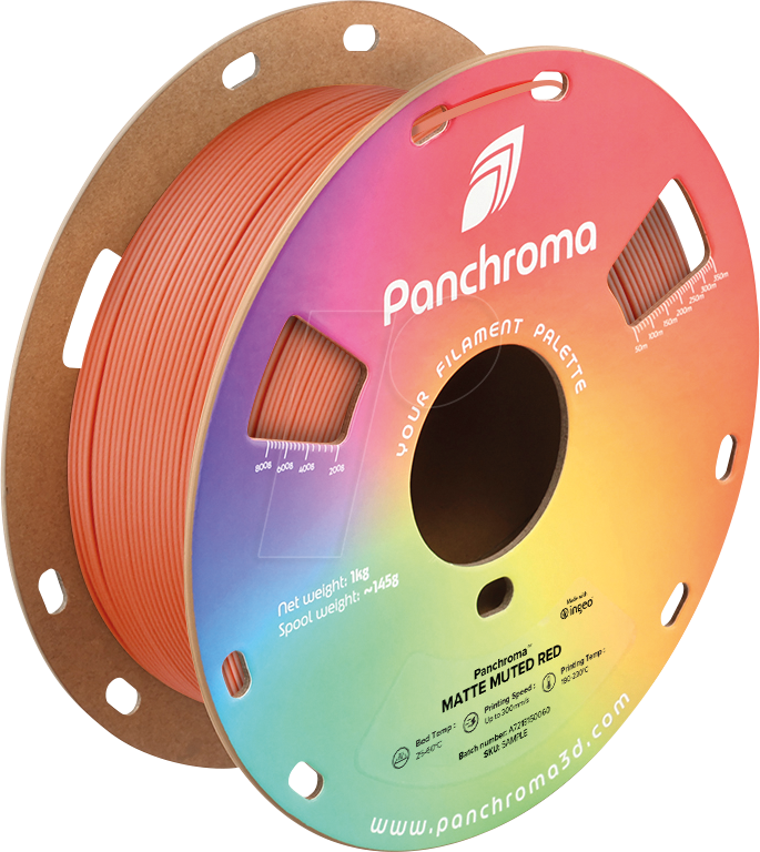 POLYMAKER CA4027 - Filament, Panchroma PLA, Matte Muted Red, 1,75 mm, 1 kg von Polymaker