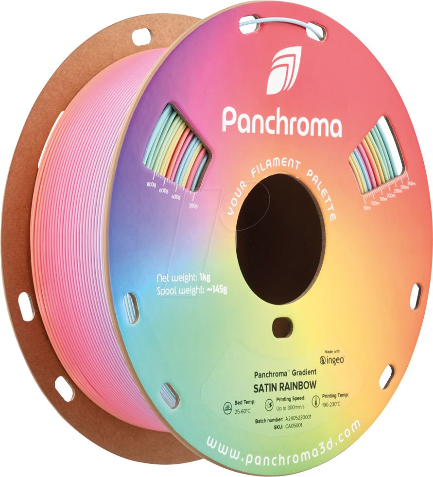 POLYMAKER CA5001 - Filament, Panchroma PLA, Gradient Satin Rainbow, 1,75 mm, 1 kg von Polymaker
