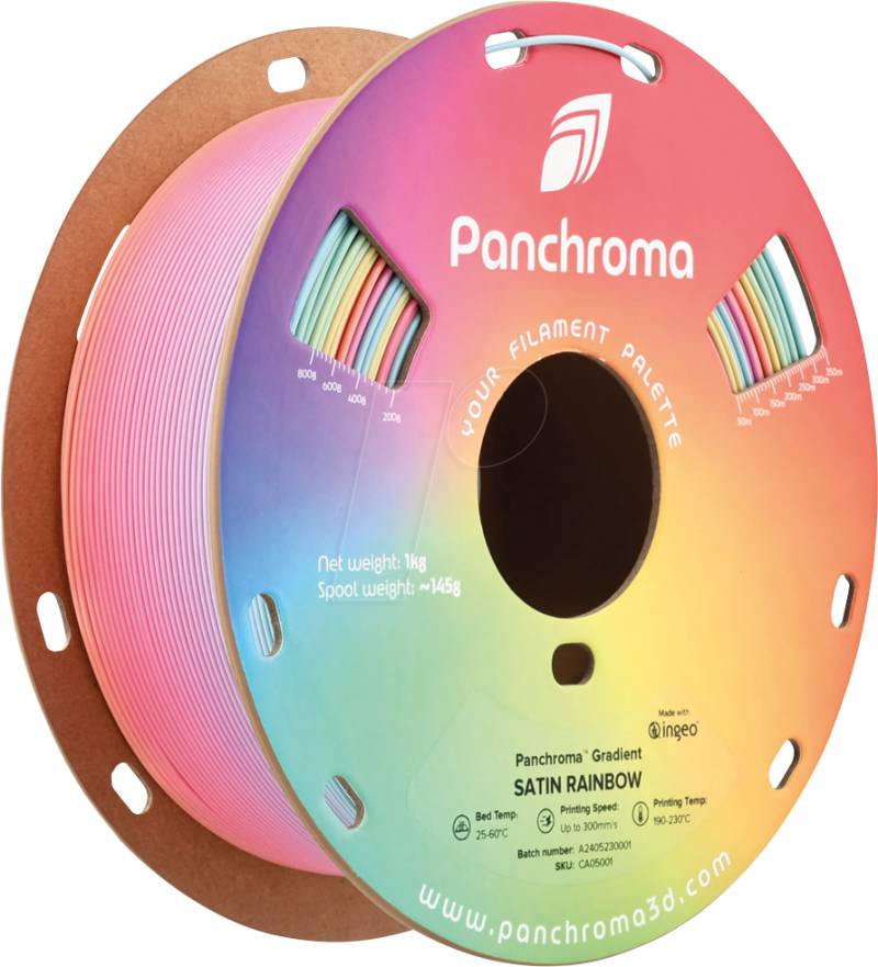 POLYMAKER CA5001 - Filament, Panchroma PLA, Gradient Satin Rainbow, 1,75 mm, 1 kg von Polymaker
