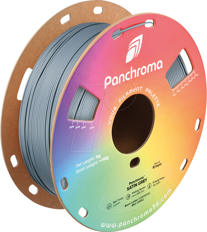 POLYMAKER CA5004 - Filament, Panchroma PLA, Satin Grey, 1,75 mm, 1 kg von Polymaker