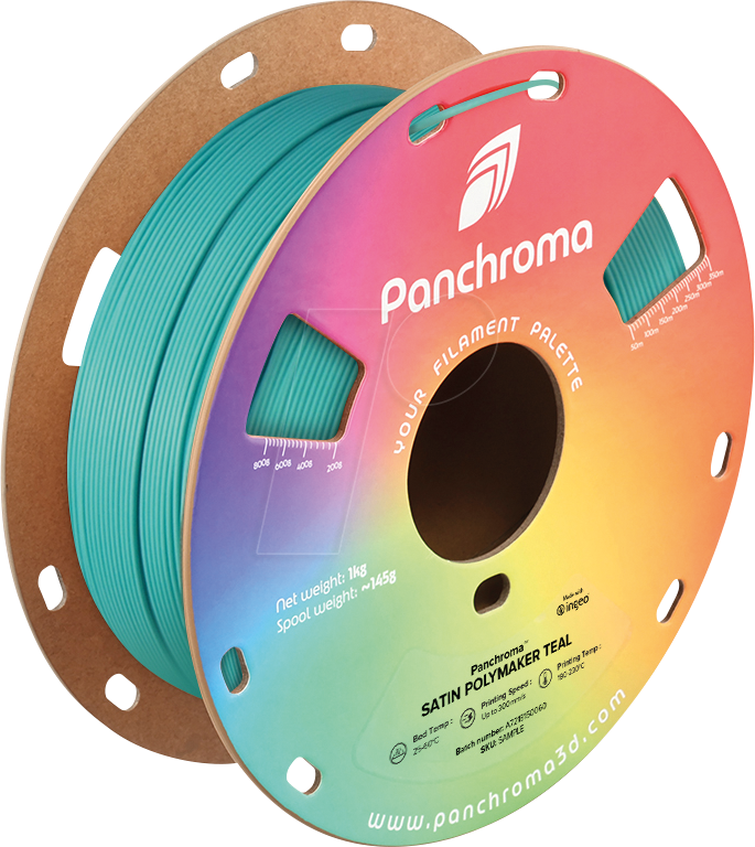 POLYMAKER CA5006 - Filament, Panchroma PLA, Satin Polymaker Teal, 1,75 mm, 1 kg von Polymaker