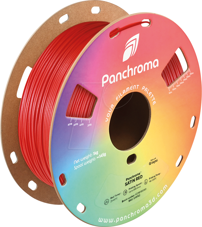 POLYMAKER CA5008 - Filament, Panchroma PLA, Satin Red, 1,75 mm, 1 kg von Polymaker