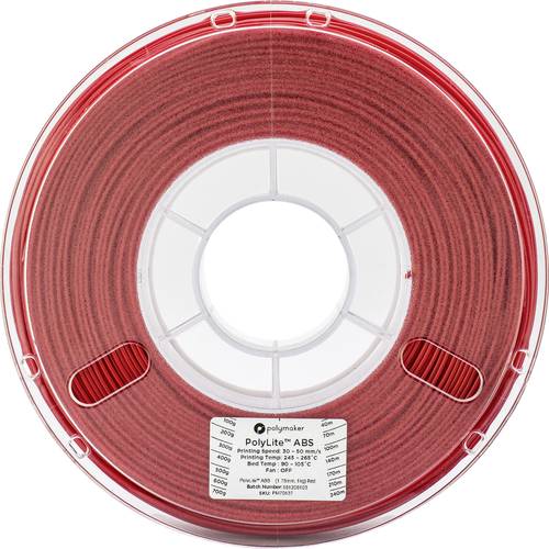 Polymaker 70638 Filament ABS 2.85mm 1kg Rot PolyLite 1St. von Polymaker