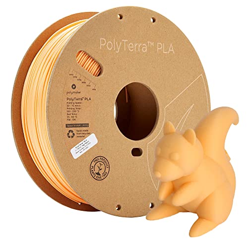 Polymaker 70863 PolyTerra PLA Filament PLA geringerer Kunststoffgehalt 1.75mm 1000g Pastell-Orange 1 von Polymaker