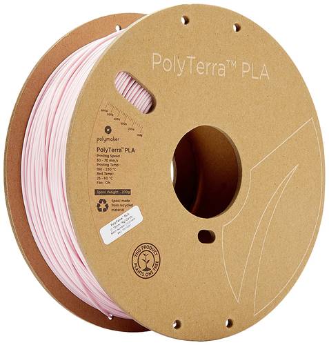 Polymaker 70867 PolyTerra PLA Filament PLA geringerer Kunststoffgehalt 1.75mm 1000g Pastell-Rosa 1St von Polymaker