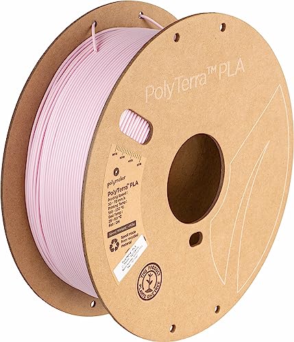 Polymaker 70867 PolyTerra PLA Filament PLA geringerer Kunststoffgehalt 1.75mm 1000g Pastell-Rosa 1St von Polymaker