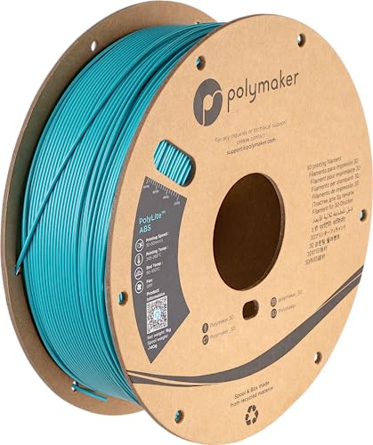 Polymaker ABS Filament 1,75 mm Galaxy Teal ABS, 1 kg hitzebeständige ABS-Kartonspule, PolyLite ABS 3D-Filament, 1,75 mm Galaxy Teal Filament (PE01038) von Polymaker
