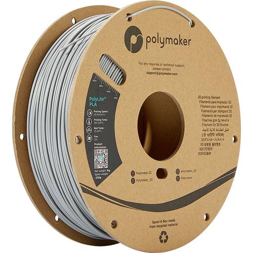 Polymaker PA02018 PolyLite Filament PLA 2.85mm 1000g Grau 1St. Polymaker PA02018 PolyLite Filament PLA 2.85mm 1000g Grau 1St. von Polymaker