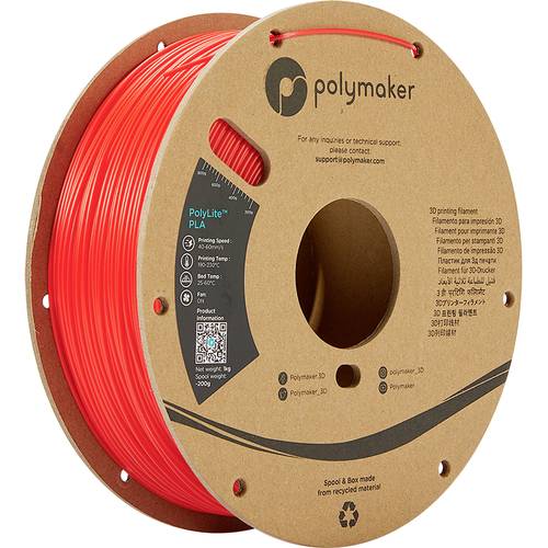 Polymaker PA02019 PolyLite Filament PLA 2.85mm 1000g Rot 1St. von Polymaker