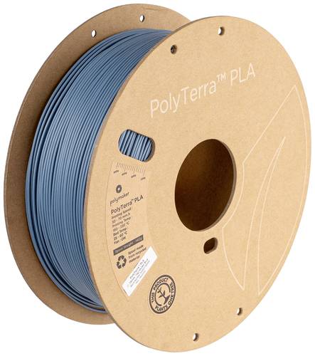 Polymaker PA04004 Muted Filament PLA geringerer Kunststoffgehalt, Matt 1.75mm 1000g Muted Blue PolyT von Polymaker