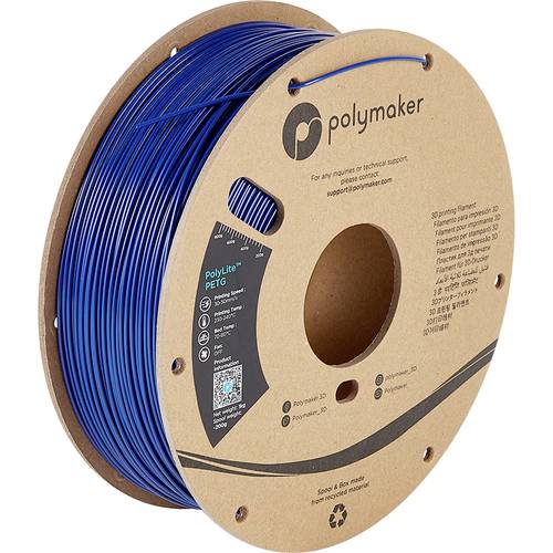 Polymaker PB01007 PolyLite Filament PETG hitzebeständig, hohe Zugfestigkeit 1.75mm 1000g Blau 1St. von Polymaker