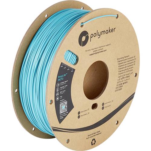 Polymaker PB01010 PolyLite Filament PETG hitzebeständig, hohe Zugfestigkeit 1.75mm 1000g Türkis 1St. von Polymaker