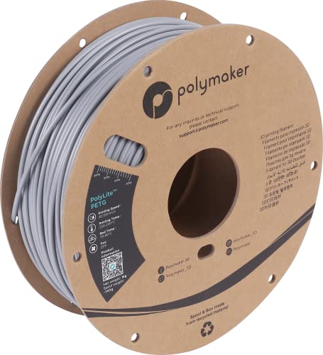 Polymaker PB01016 PolyLite Filament PETG hitzebeständig, hohe Zugfestigkeit 2.85mm 1000g Grau 1St. Polymaker PB01016 PolyLite Filament PETG hitzebeständig, hohe Zugfestigkeit 2.85mm 1000g Grau 1St. von Polymaker