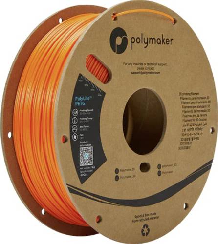 Polymaker PB01022 PolyLite Filament PETG hitzebeständig, hohe Zugfestigkeit 2.85mm 1000g Orange 1St. von Polymaker