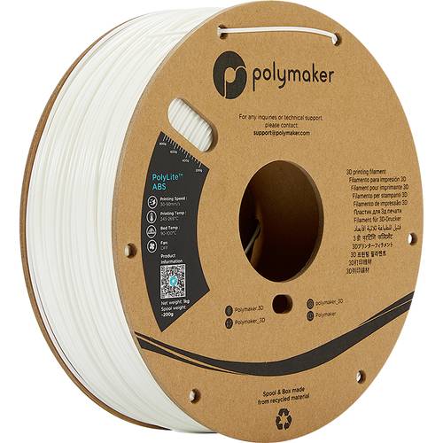 Polymaker PE01002 PolyLite Filament ABS geruchsarm 1.75mm 1000g Weiß 1St. von Polymaker