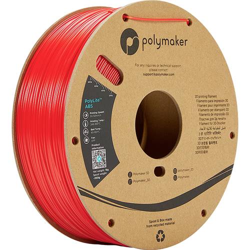 Polymaker PE01004 PolyLite Filament ABS geruchsarm 1.75mm 1000g Rot 1St. von Polymaker