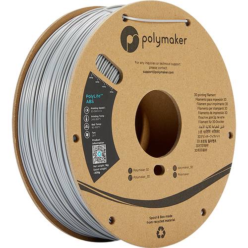 Polymaker PE01013 PolyLite Filament ABS geruchsarm 2.85mm 1000g Grau 1St. Polymaker PE01013 PolyLite Filament ABS geruchsarm 2.85mm 1000g Grau 1St. von Polymaker