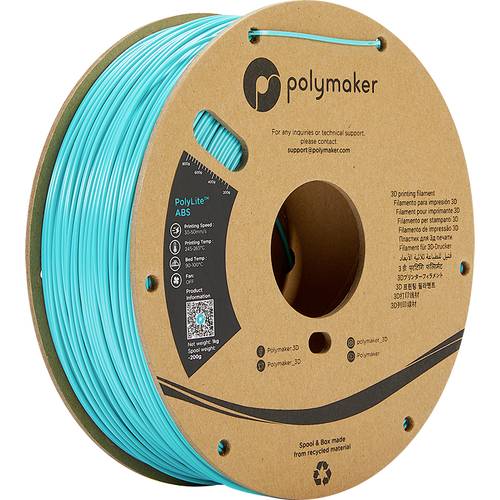 Polymaker PE01020 PolyLite Filament ABS geruchsarm 2.85mm 1000g Türkis 1St. Polymaker PE01020 PolyLite Filament ABS geruchsarm 2.85mm 1000g Türkis 1St. von Polymaker