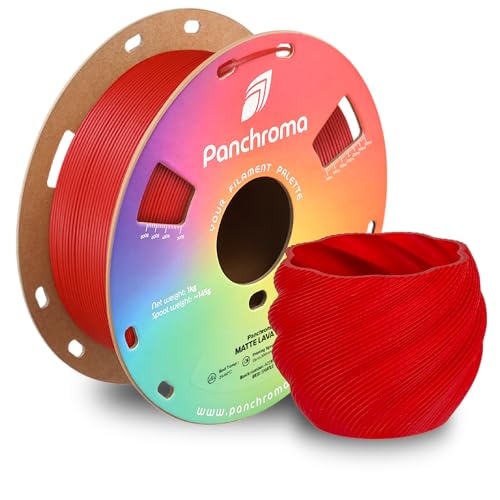 Polymaker Panchroma Matte PLA-Filament, mattes Lava-Rot, 1,75 mm, 1 kg, 3D-Druck-Filament, ehemals Polyterra mattes 3D-Drucker-PLA-Filament, passend für die meisten FDM-3D-Drucker, 1-kg-Spule von Polymaker