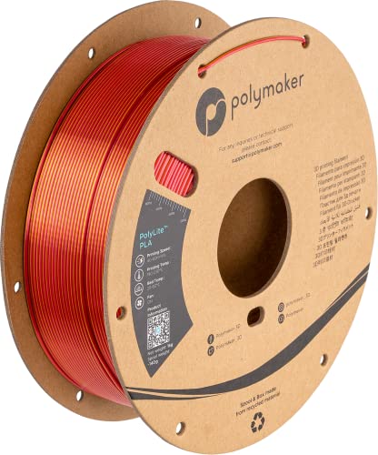 Polymaker PolyLite Silk PLA Dual Color - 1,75mm - 1kg - Sunset Gold-Red von Polymaker