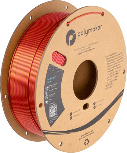 Polymaker PolyLite Silk PLA Dual Color - 1,75mm - 1kg - Sunset Gold-Red Polymaker PolyLite Silk PLA Dual Color - 1,75mm - 1kg - Sunset Gold-Red von Polymaker